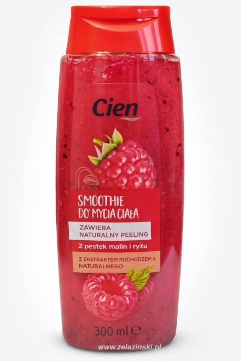 Cien Vegan Smoothie peeling żel pod prysznic PESTKI MALIN I RYŻ 300ml Cien Vegan Smoothie peeling żel pod prysznic PESTKI MALIN I RYŻ 300ml