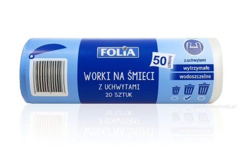 Worki na śmieci 50 l z uchwytami 20szt jak reklamówki Worki na śmieci 50 l z uchwytami 20szt jak reklamówki